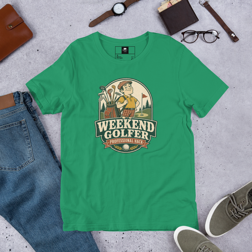Weekend Golfer Unisex Cotton T-Shirt | Funny Casual Golf Graphic Tee for Men & Women