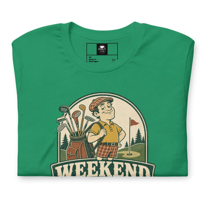 Weekend Golfer Unisex Cotton T-Shirt | Funny Casual Golf Graphic Tee for Men & Women
