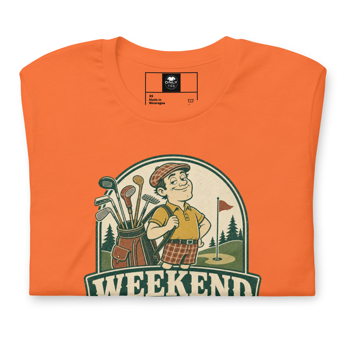 Weekend Golfer Unisex Cotton T-Shirt | Funny Casual Golf Graphic Tee for Men & Women