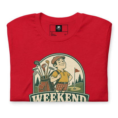 Weekend Golfer Unisex Cotton T-Shirt | Funny Casual Golf Graphic Tee for Men & Women