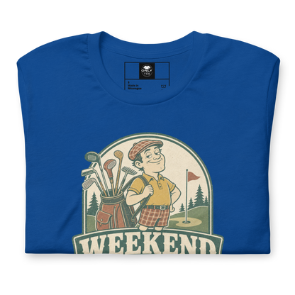 Weekend Golfer Unisex Cotton T-Shirt | Funny Casual Golf Graphic Tee for Men & Women