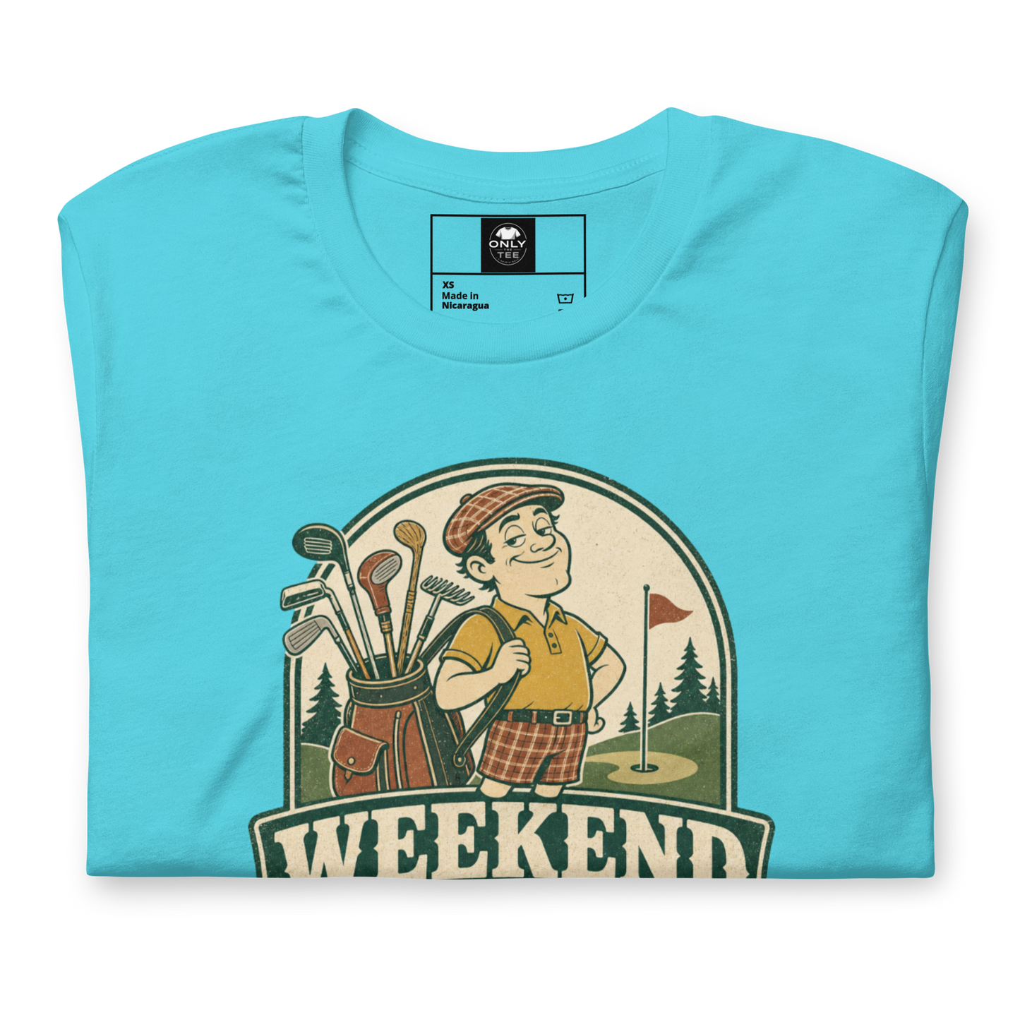 Weekend Golfer Unisex Cotton T-Shirt | Funny Casual Golf Graphic Tee for Men & Women