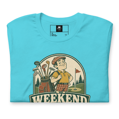 Weekend Golfer Unisex Cotton T-Shirt | Funny Casual Golf Graphic Tee for Men & Women