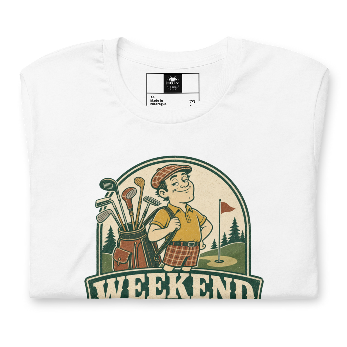 Weekend Golfer Unisex Cotton T-Shirt | Funny Casual Golf Graphic Tee for Men & Women