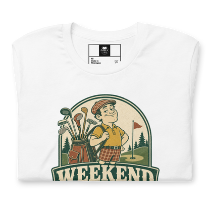 Weekend Golfer Unisex Cotton T-Shirt | Funny Casual Golf Graphic Tee for Men & Women